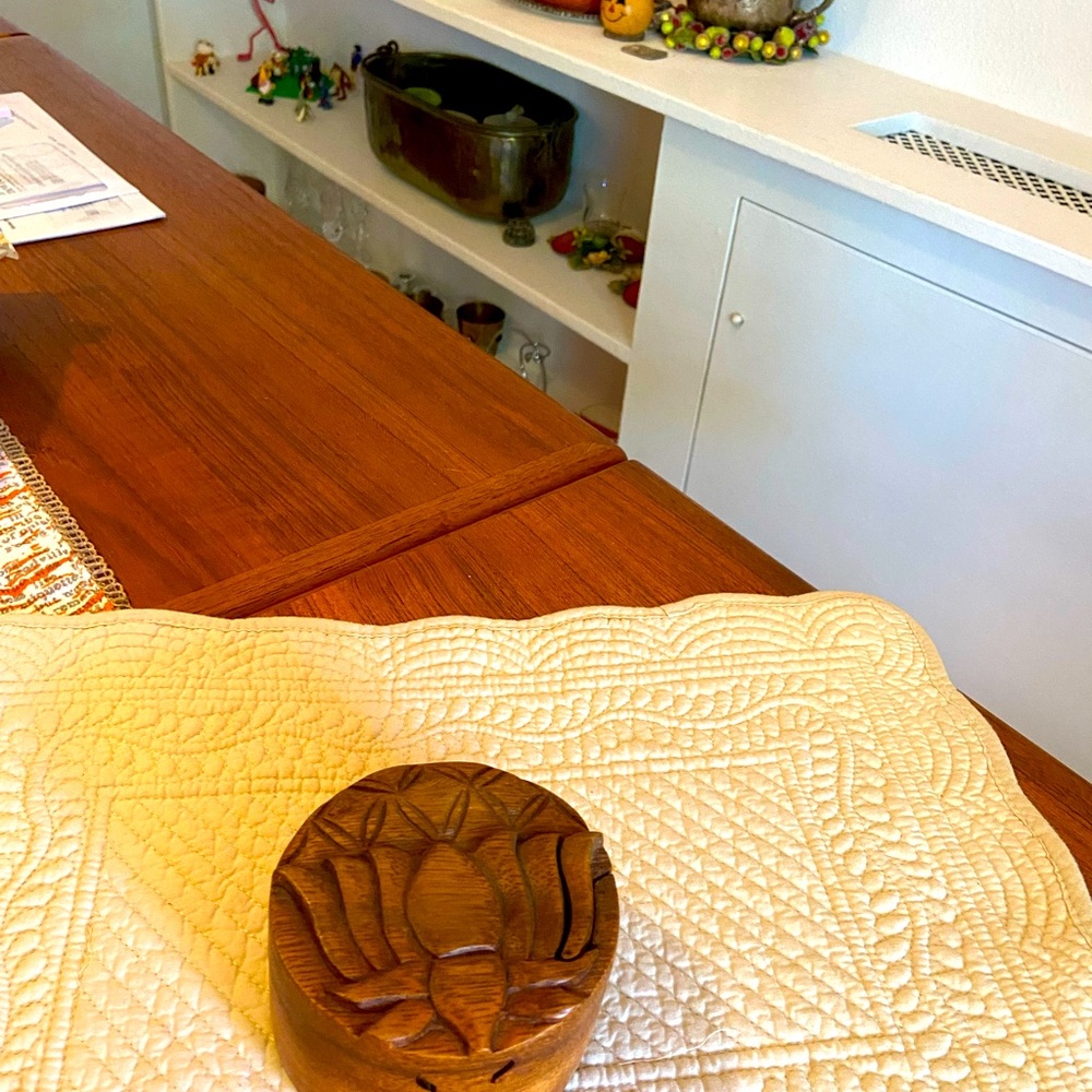 Carved wooden lotus puzzle box